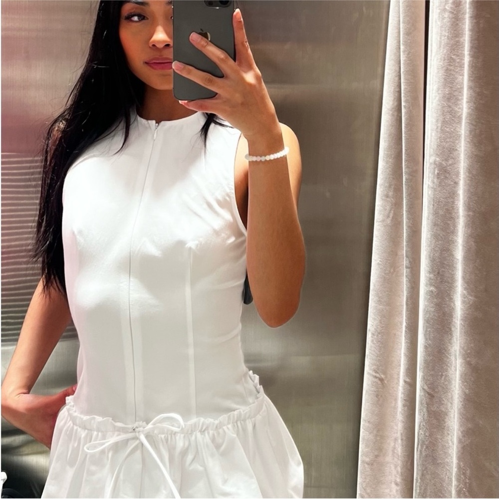 ZARA NWT White Sleeveless Mini Bubble Dress - Picture 2 of 2